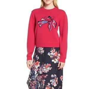 Lewit Floral Embroidered Cashmere Blend Sweater